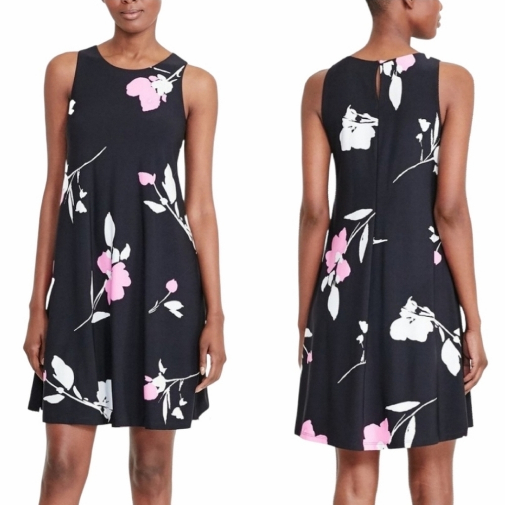 Ralph Lauren Dress Women 6 Stretch Wedding Party Floral Flowy Sleeveless‎ M